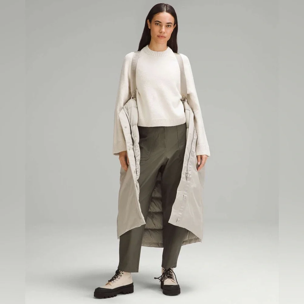 Lululemon Snow Warrior Long Parka in Raw Linen Size 8 - Picture 3 of 14